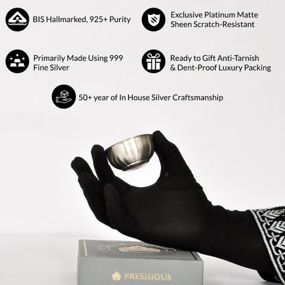 Preshious Mini Pure Silver Bowl - 1.75 inches  - DELHI PATTERN