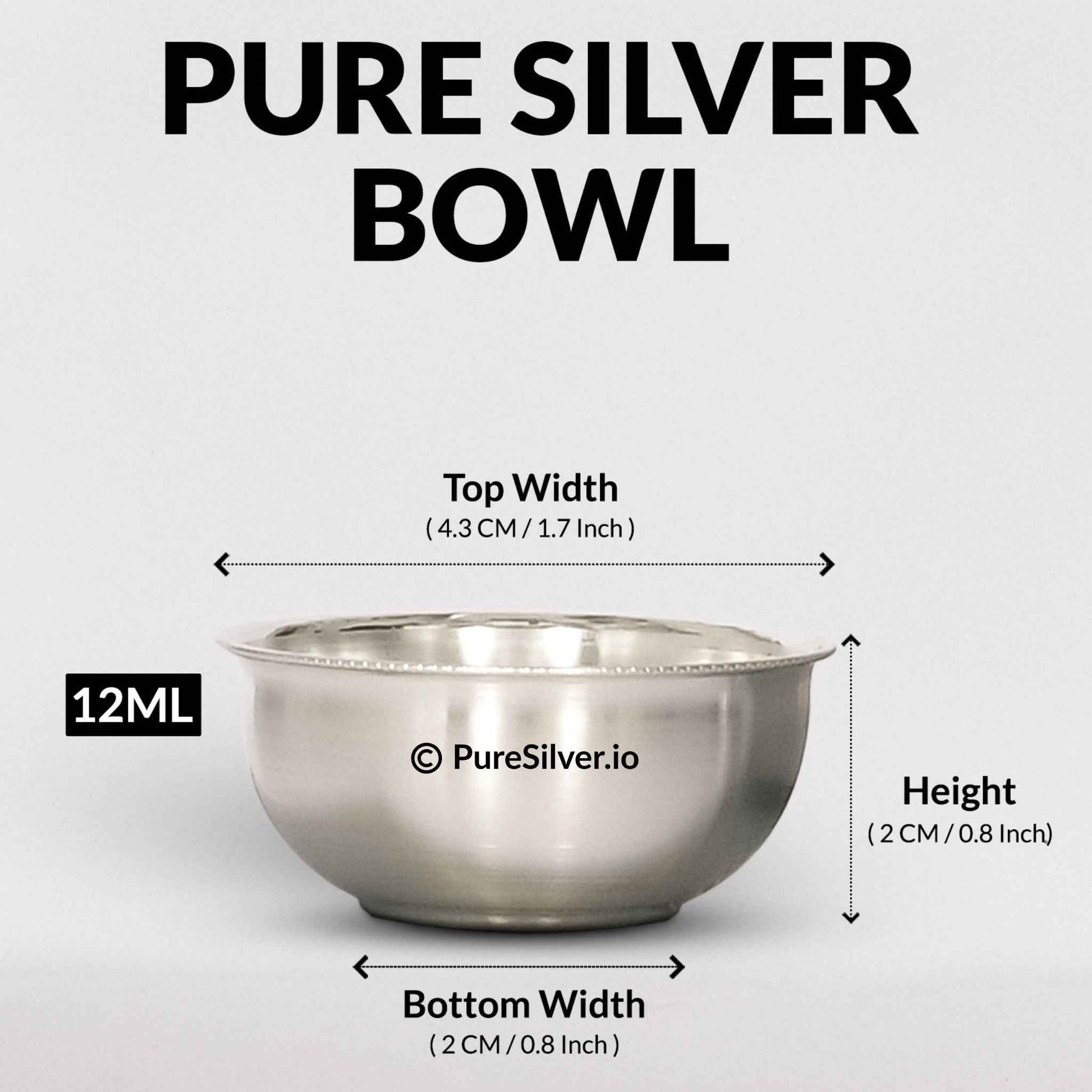 Pure Silver Bowl for Baby Silver Katori Delhi, 10 grams, BIS Hallmarked