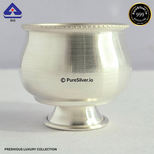 Pure Silver Bowl (Pair) - Ghee Cups With Weights (30 - 100 gms) | Custom Orders & Bulk from Silver Factory