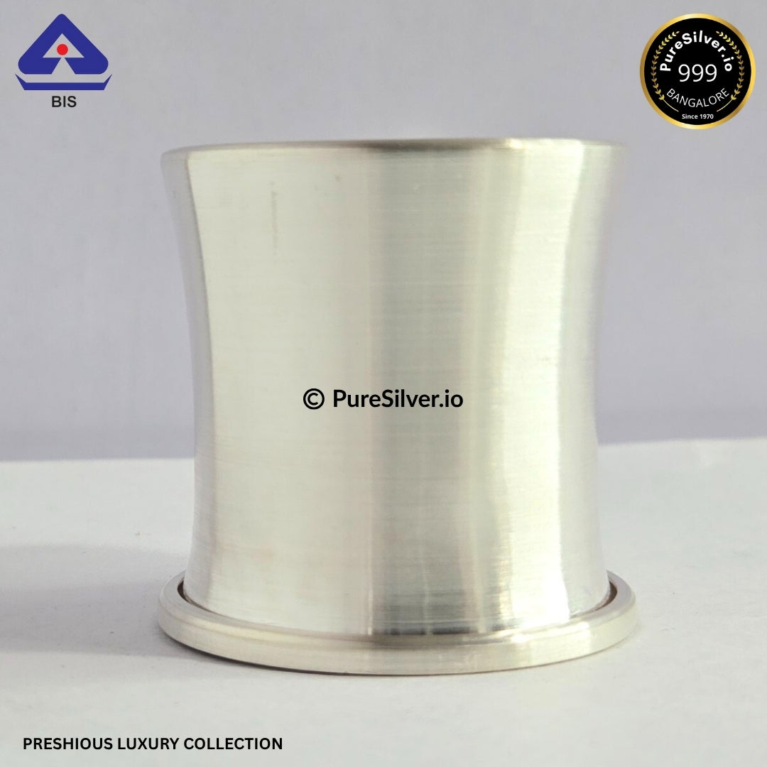 925 Silver Panchpatra - 400 ml, 3.75 inches (~160 grams) PANCHAPATRA PATTERN