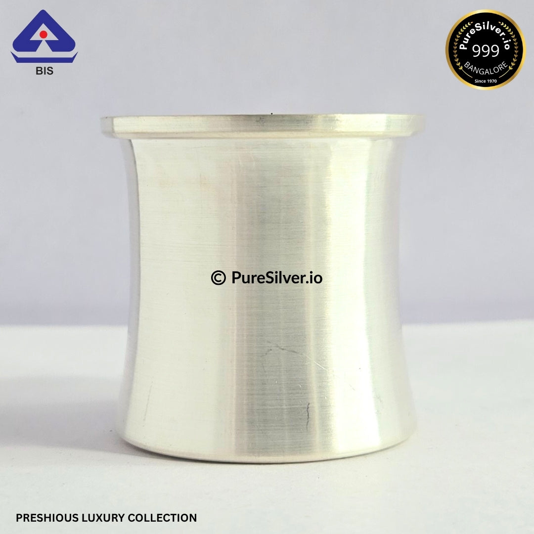 925 Silver Panchpatra - 300 ml, 3.25 inches (~91 grams) PANCHAPATRA PATTERN