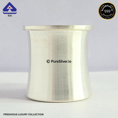 925 Silver Panchpatra - 400 ml, 3.75 inches (~160 grams) PANCHAPATRA PATTERN