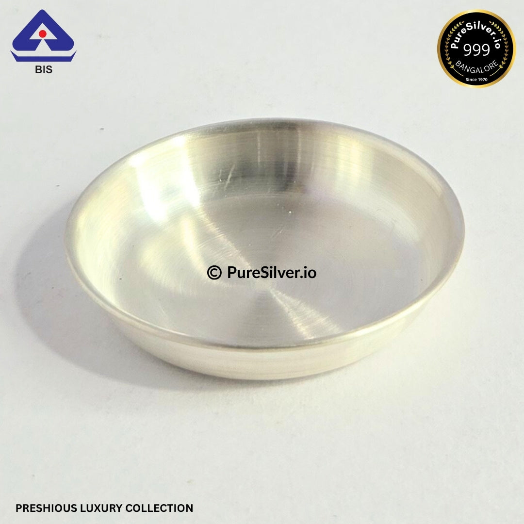 Mini Pure Silver Plate for Diya - 2 inches