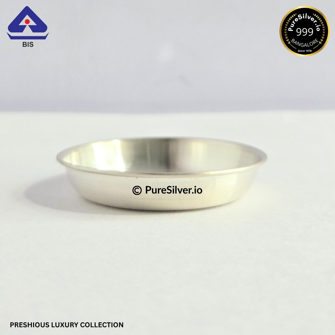 Mini Pure Silver Plate for Diya - 2 inches