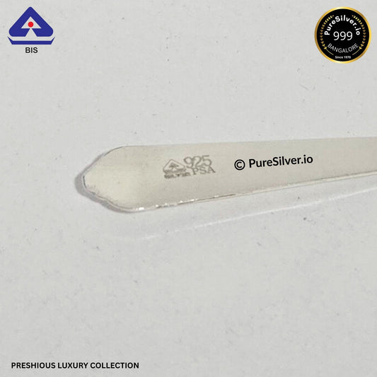 Preshious Pure Silver Spoon - 3.5 inches  - NAVRANG PATTERN