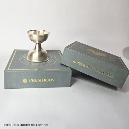 Preshious Pure Silver Akhand Diya - 1.5 inches, SINGLE  - TIMELAMP PATTERN