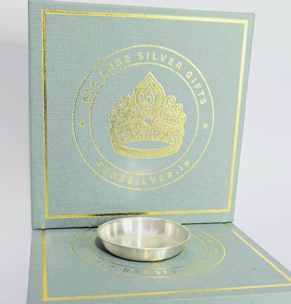 Preshious Mini Pure Silver Plate - 2 inches  - BANGALORE PATTERN