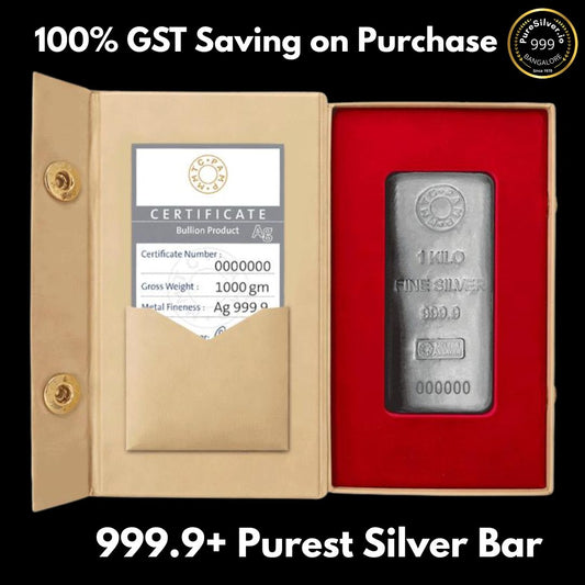 (999.9+) Purest 1kg MMTC PAMP Pure Silver Bar