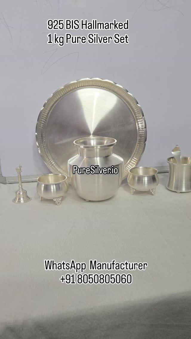 Classic silver pooja thali set