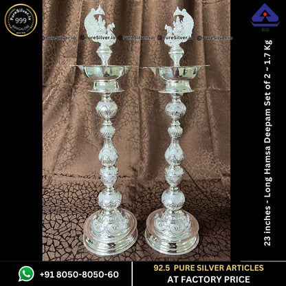 NAVRANG Silver Designer Ashtalakshmi Kalyan Set with 925 BIS Hallmark