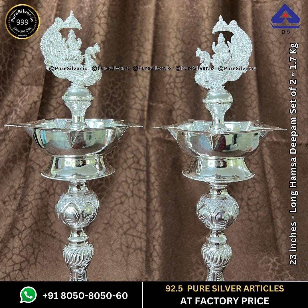 NAVRANG Silver Designer Ashtalakshmi Kalyan Set with 925 BIS Hallmark