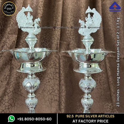 NAVRANG Silver Designer Ashtalakshmi Kalyan Set with 925 BIS Hallmark