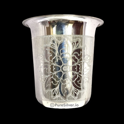 Pure Silver Floral Glass (Maharaja Pattern) - 40g