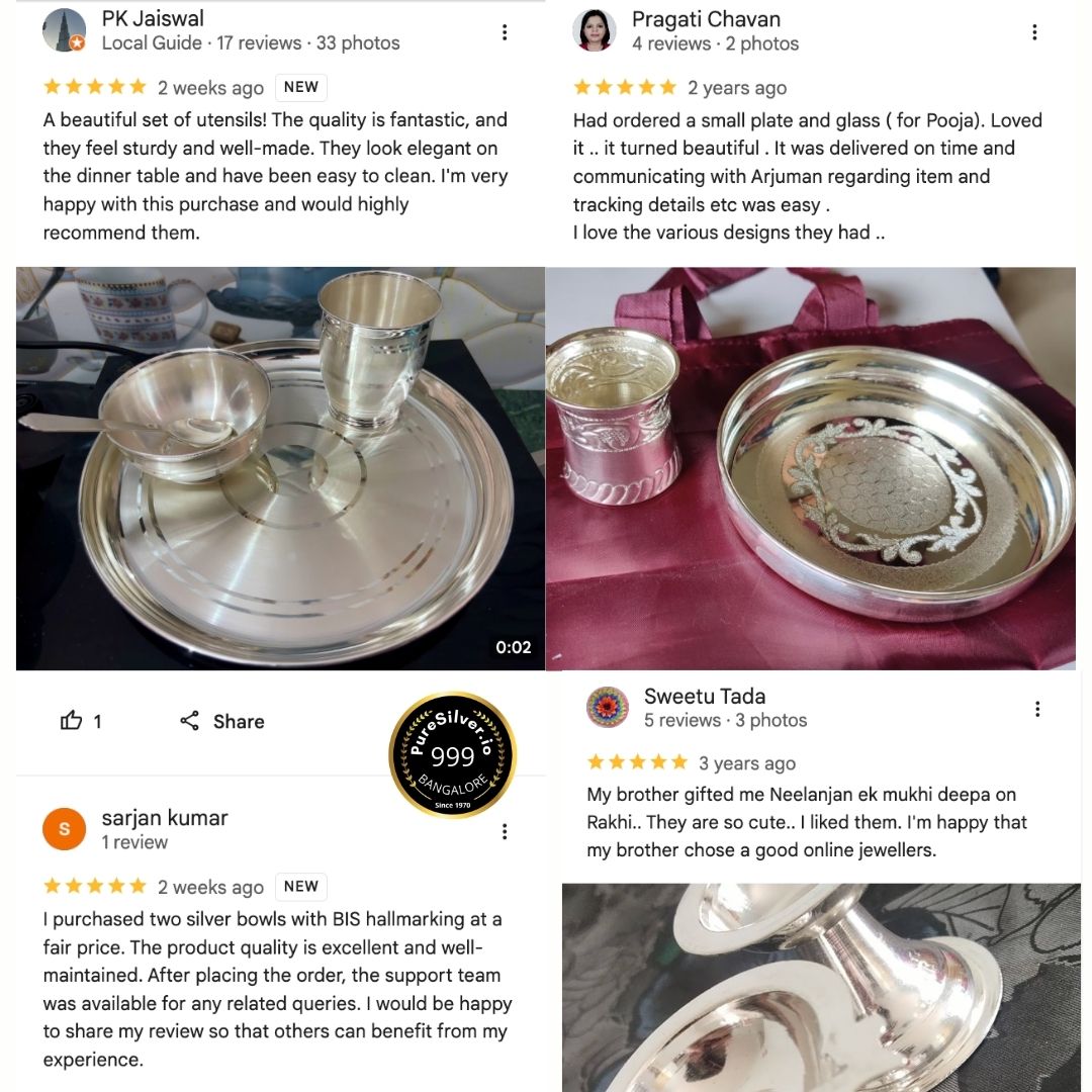 Nasta Pure Silver Plate, Designer Floral | 925 Sterling Pure Silver (BIS Hallmarked) | WHOLESALE PRICE / Resell