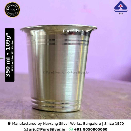925 BIS hallmarked Whiskey silver glass, 350 ml