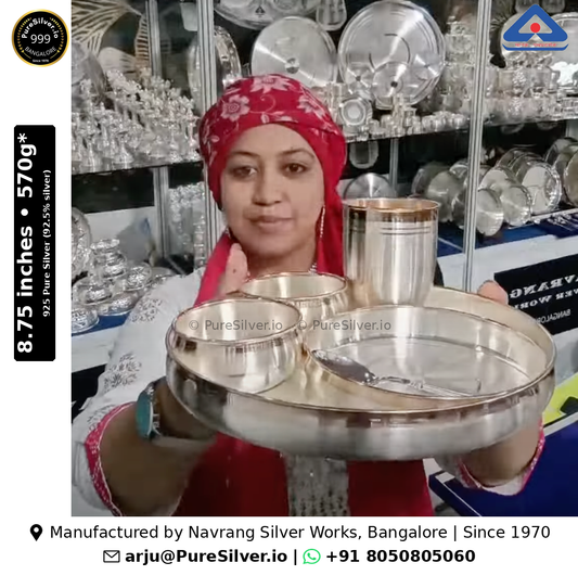 925 BIS hallmarked Unspecified silver dinner set, 8.75 inches width