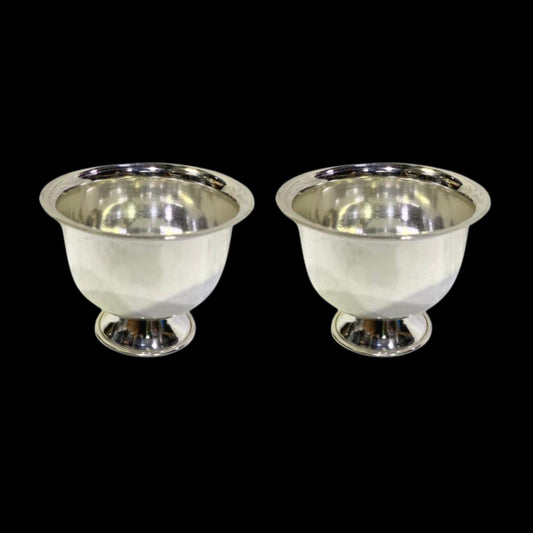 Resell: Pure Silver Bowls (Pair) - Padam Cups With Weights (15 - 100 gms / 1.5" - 3.5" wide)