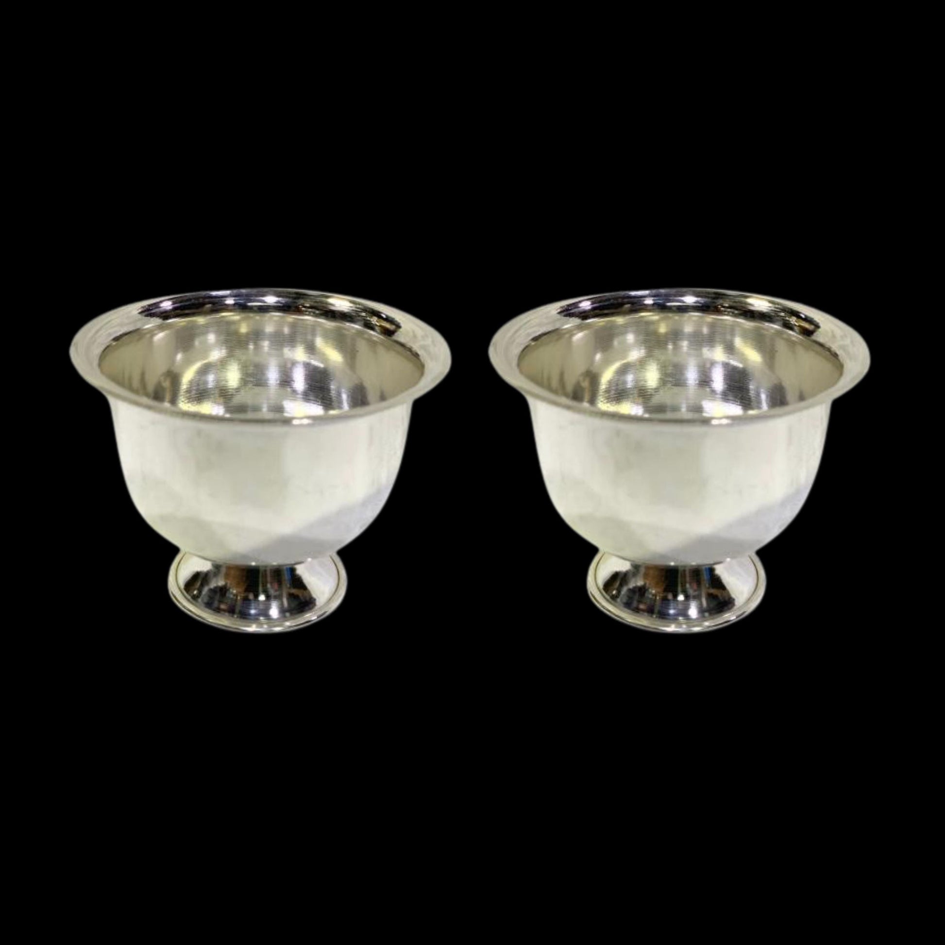 Pure Silver Bowls (Pair) - Padam Cups With Weights (15 - 100 gms / 1.5" - 3.5" wide) | Custom Orders & Bulk from Silver Factory