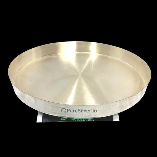 100 grams Pure Silver Bombay Plate for Baby | Silver Thali for Pooja - Classic Matt Finished - PureSilver.io