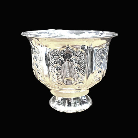 100 grams Pure Silver Miller Cups for Pooja (Set Of 2) - Embossed Indian Design and Mirror Finished - PureSilver.io