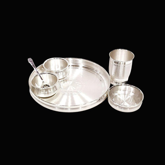 909 grams Pure Silver Krishna Matka Bombay Dinner Set - Emery Polished -  | Custom Orders & Bulk from Silver Factory