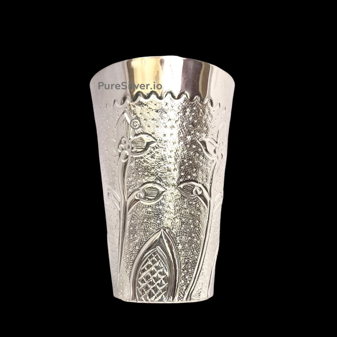 Pure Silver Marwadi Glass Honeycomb Design & Matt Finished