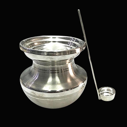 255 gms Pure Silver Gilodi And Spoon - Emery Polished BIS Hallmarked