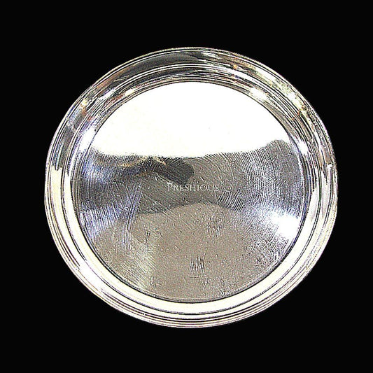 559 grams Pure Silver Bangalore Plate for Pooja | Silver Thali for Eating - Mirror Finished