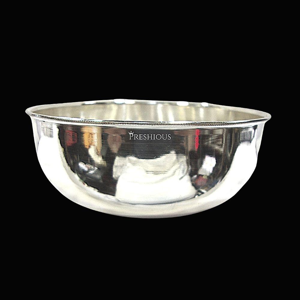 205 gms Pure Silver Delhi Bowl - Embossed Indian Design and Mirror Finished BIS Hallmarked