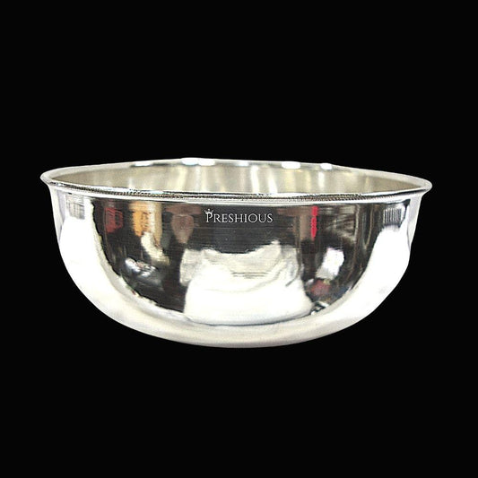 128 gms Pure Silver Delhi Bowl - Embossed Indian Design and Mirror Finished