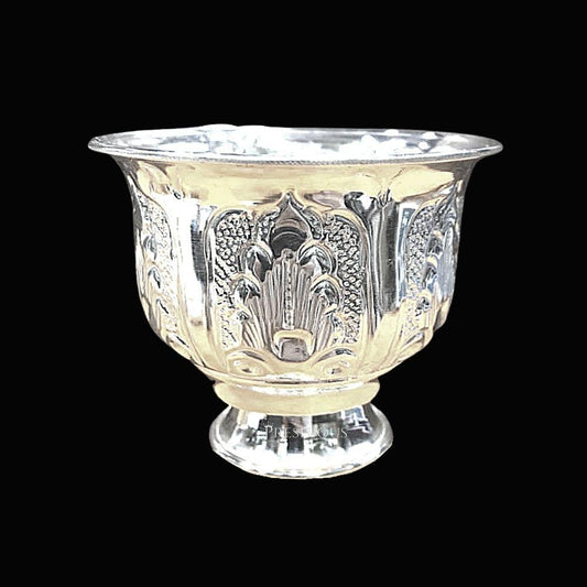 200 grams Pure Silver Miller Cups for Pooja (Set Of 2) - Embossed Indian Design and Mirror Finished -  | Custom Orders & Bulk from Silver Factory