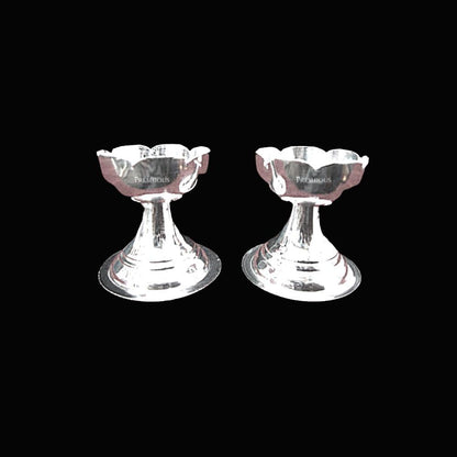 32 gms Pure Silver Neelanjan Kamal (Set Of 2) - Mirror Finished