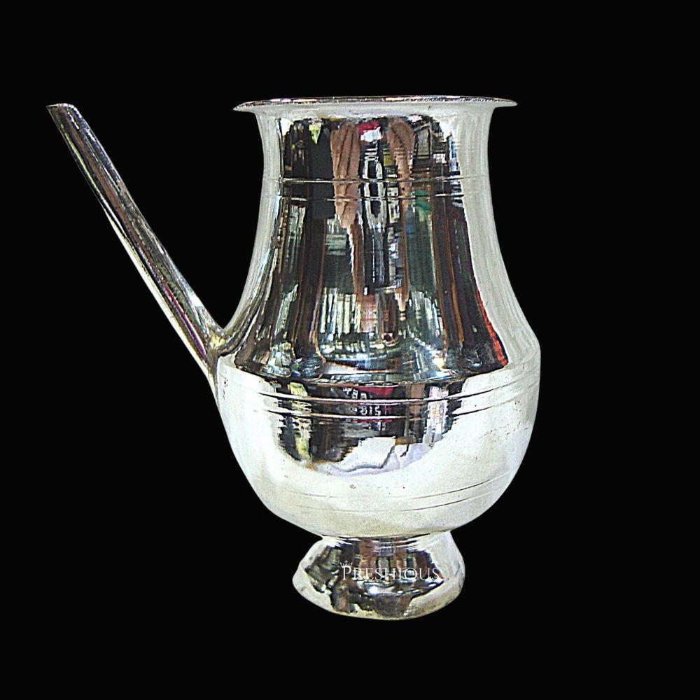 Pure Silver Pipe Kalash Lota Mirror Finished