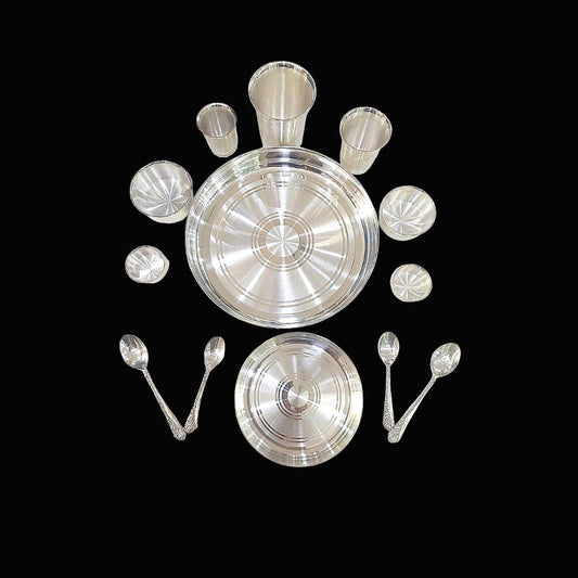1509 gms Pure Silver Mother Baby Dinner Set - Emery Polished BIS Hallmarked