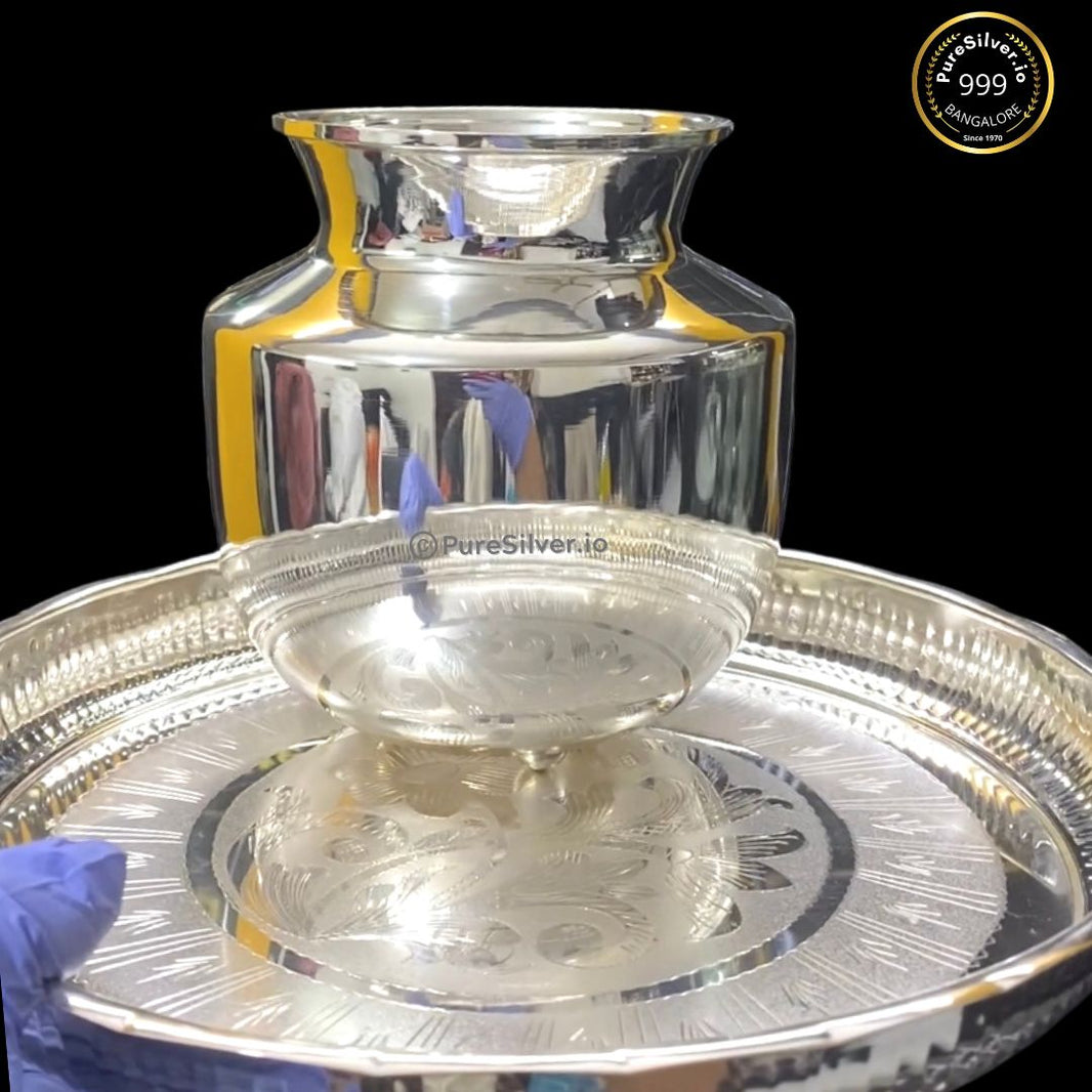 Shop Silver Thali Sets for Home and Gifting – PureSilver.io