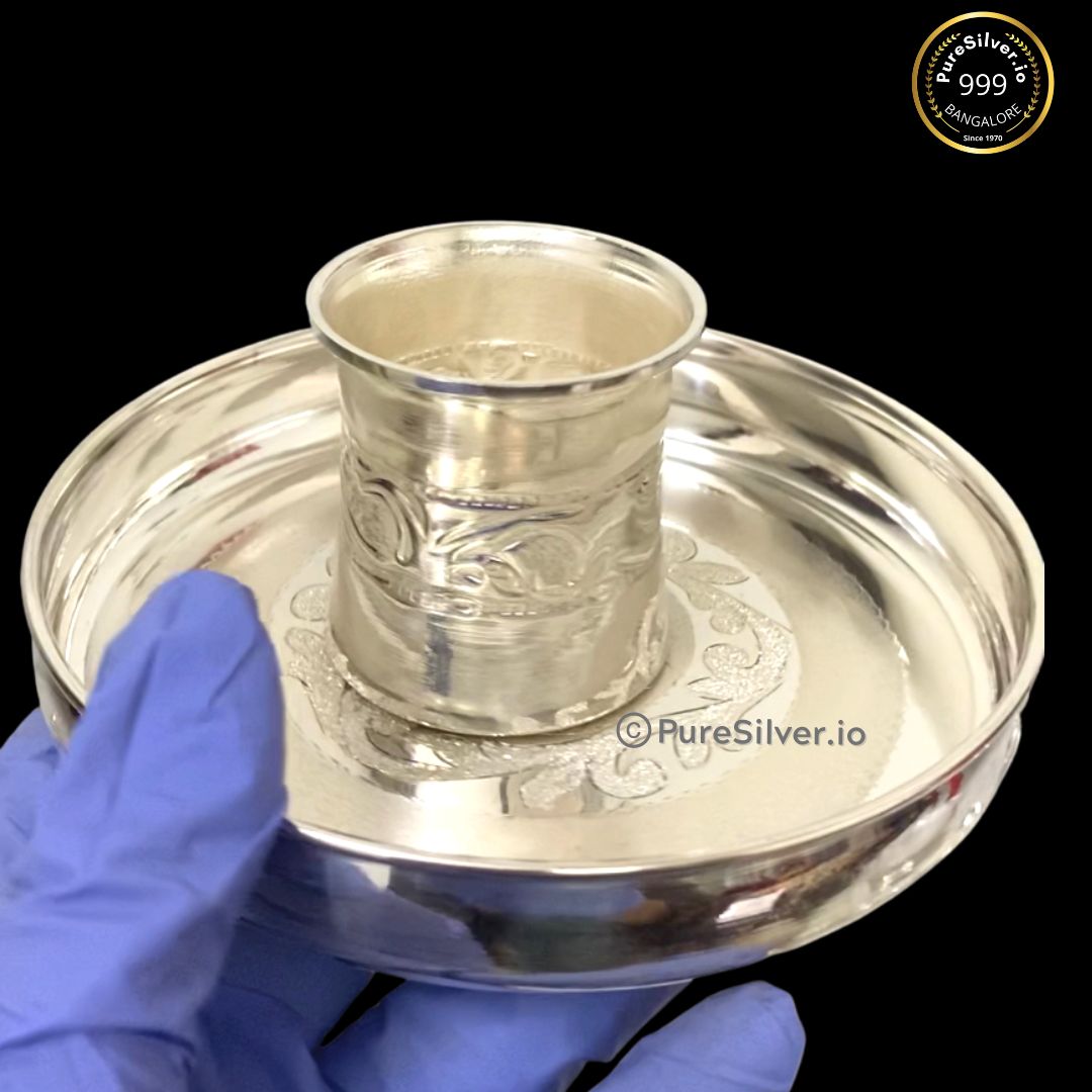 Buy Effigy onlinehub German Silver Plated Choumukh 4 Bowl Patra For  Puja,Marrage Gift Online at Best Prices in India - JioMart.