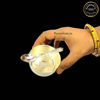 Pure Silver Bowl and Spoon -  | Custom Orders & Bulk from Silver Factory